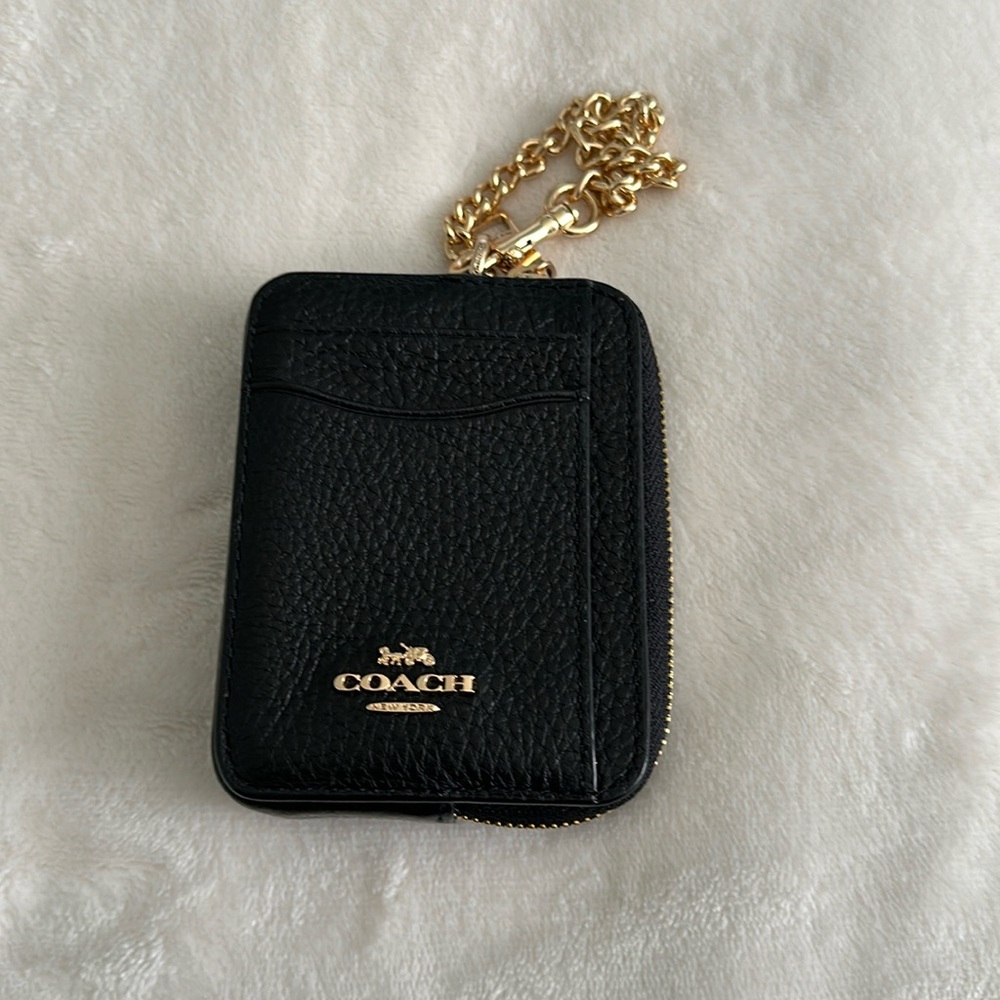 Coach Zip Card Case - Black